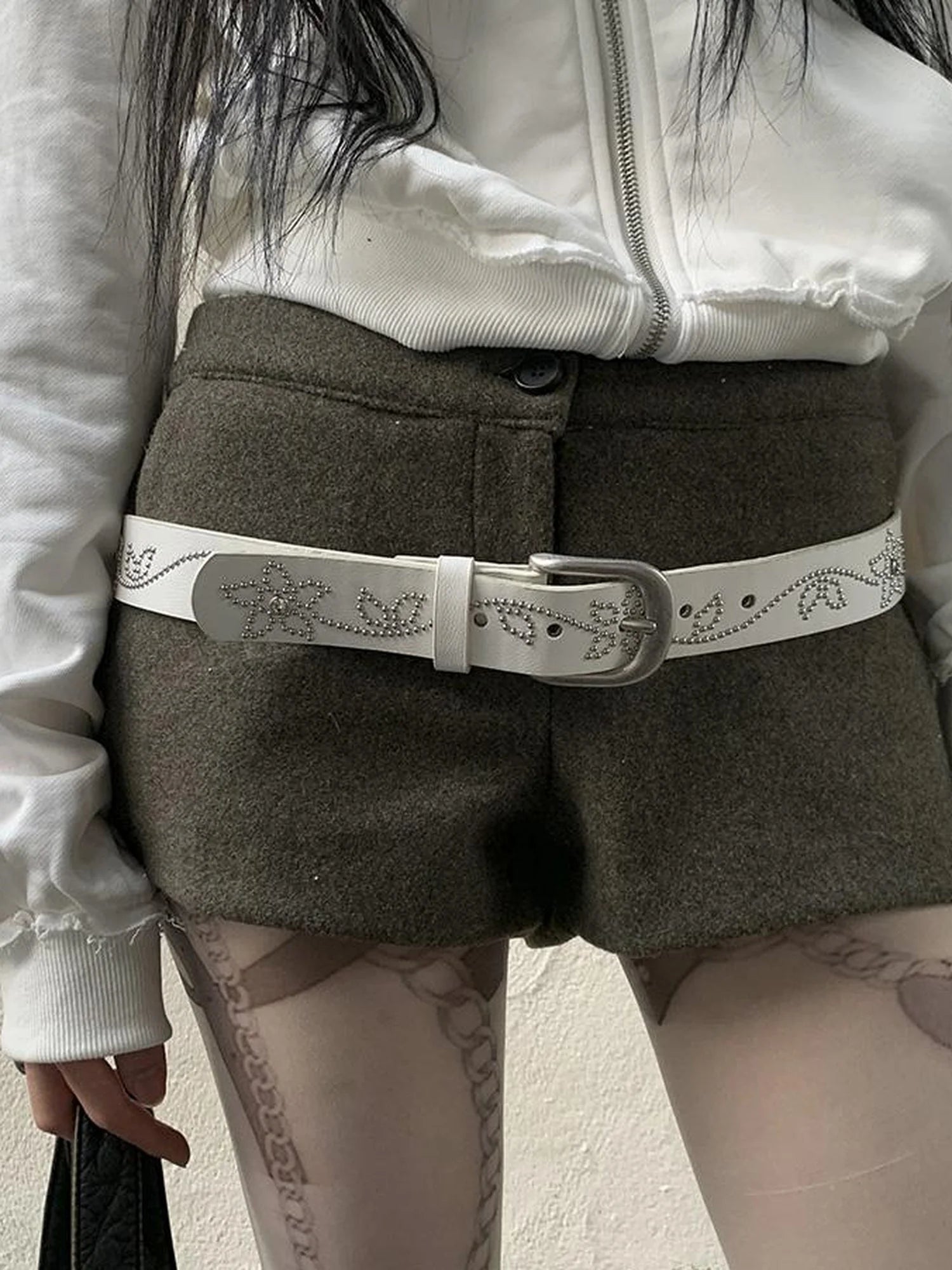 Y2K Studded Metal Buckle Vintage Punk Belt