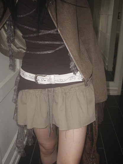 ang project Y2K Studded Metal Buckle Vintage Punk Belt