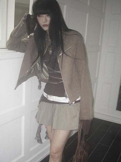 ang project Y2K Studded Metal Buckle Vintage Punk Belt