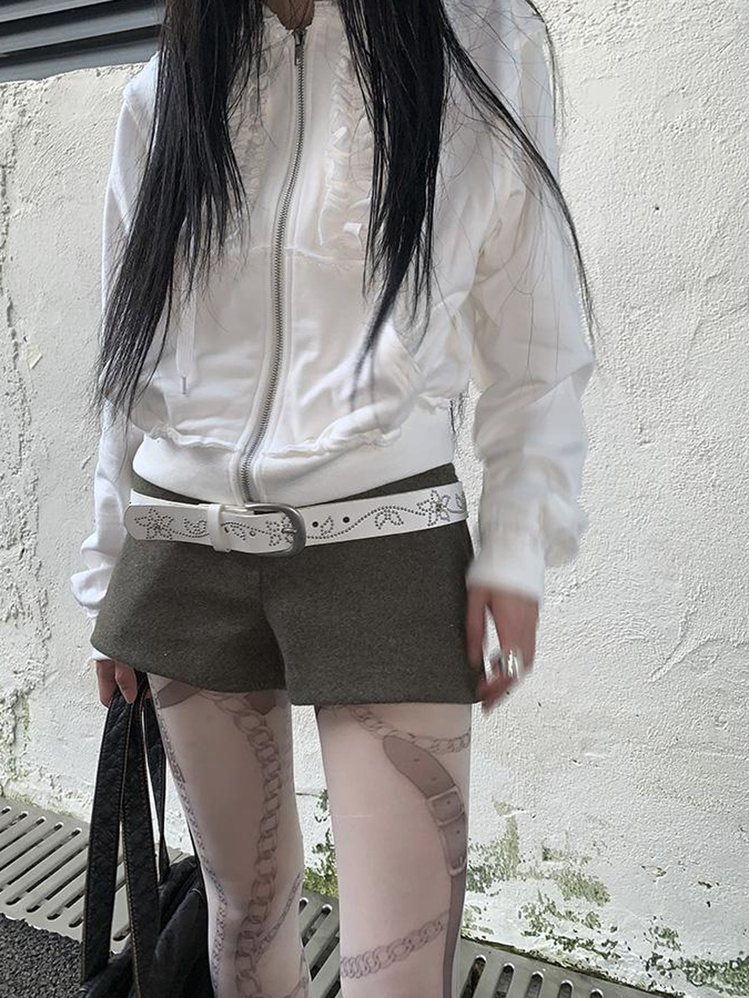 ang project Y2K Studded Metal Buckle Vintage Punk Belt