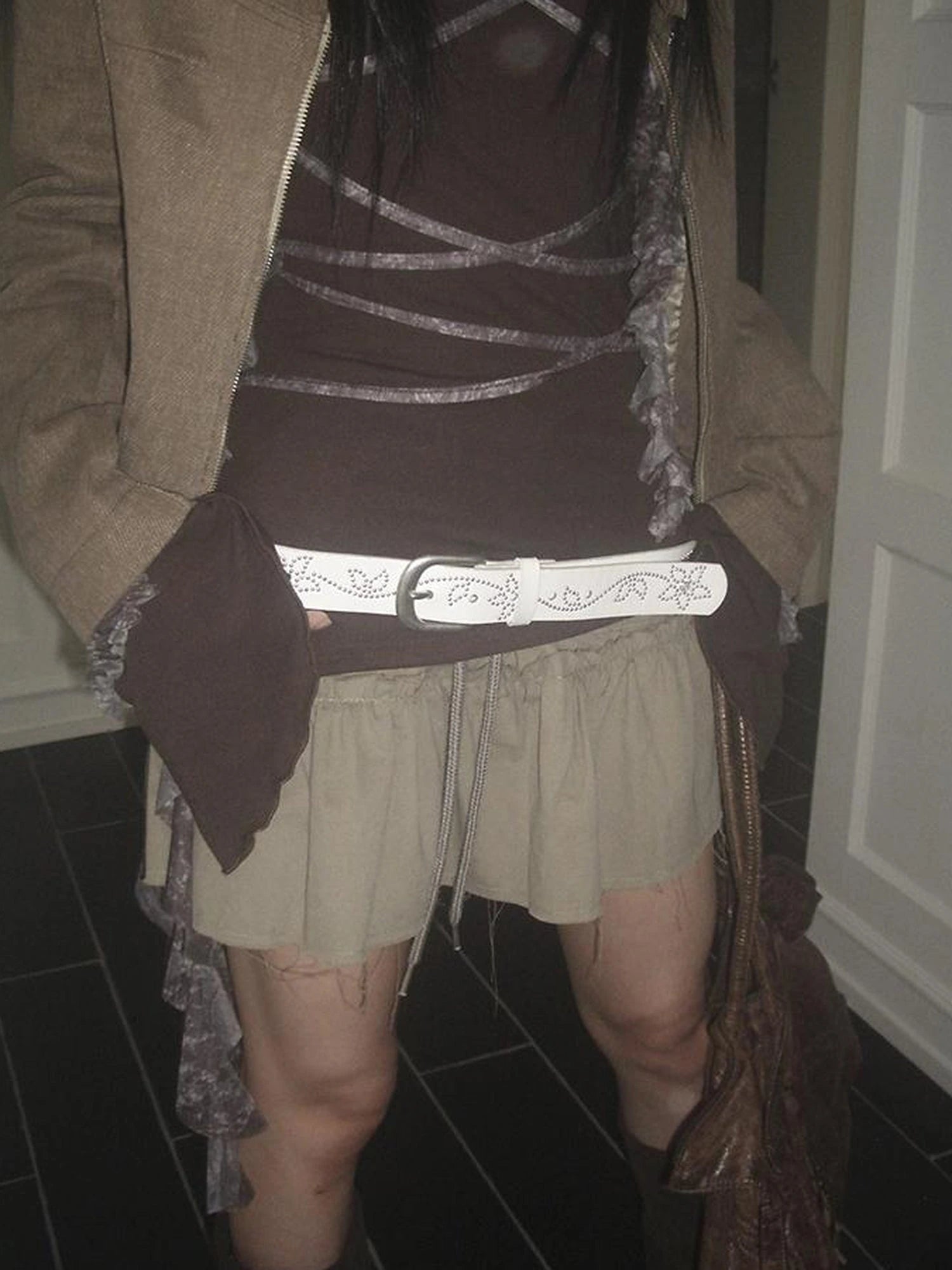 Y2K Studded Metal Buckle Vintage Punk Belt