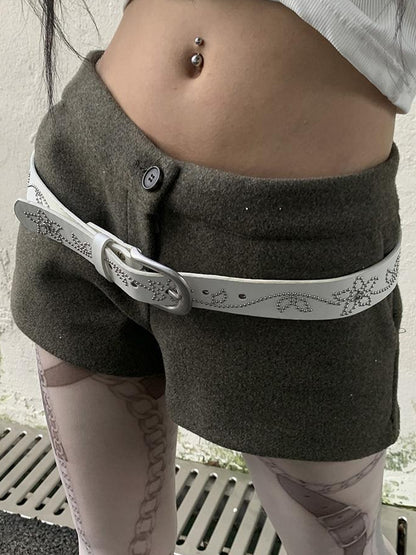 ang project Y2K Studded Metal Buckle Vintage Punk Belt