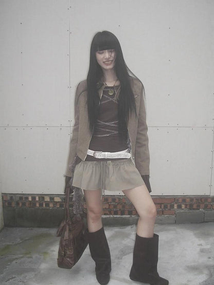 Y2K Studded Metal Buckle Vintage Punk Belt