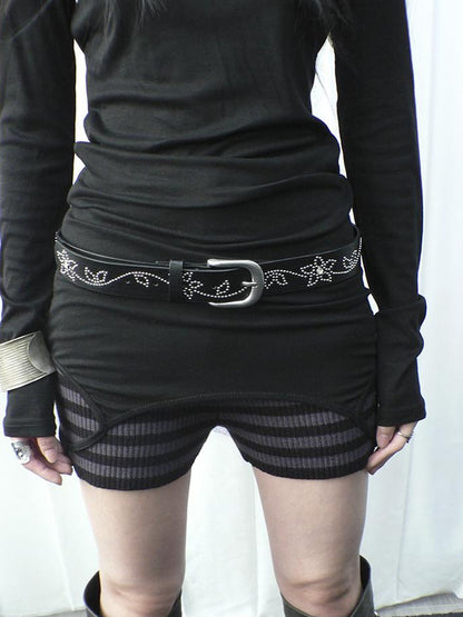 ang project Y2K Studded Metal Buckle Vintage Punk Belt