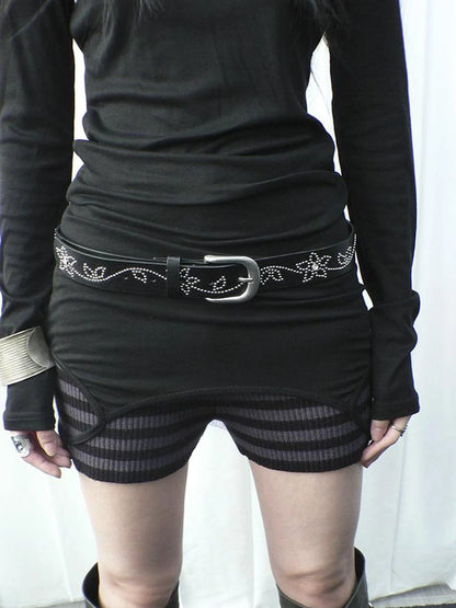 Y2K Studded Metal Buckle Vintage Punk Belt