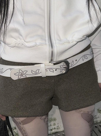 Y2K Studded Metal Buckle Vintage Punk Belt