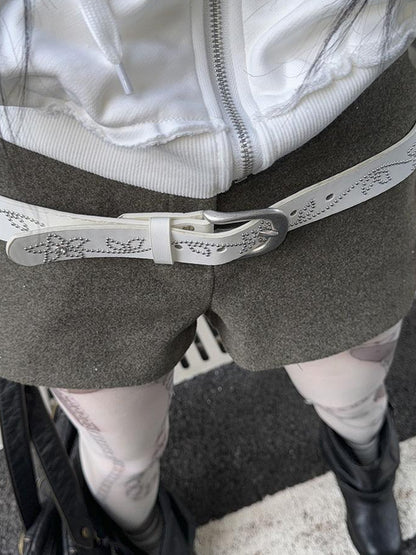 ang project Y2K Studded Metal Buckle Vintage Punk Belt