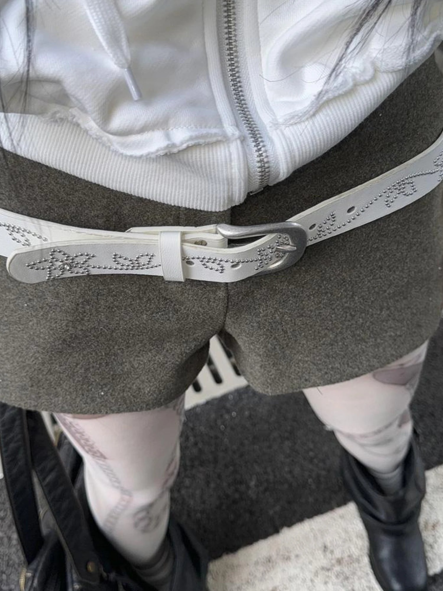 Y2K Studded Metal Buckle Vintage Punk Belt