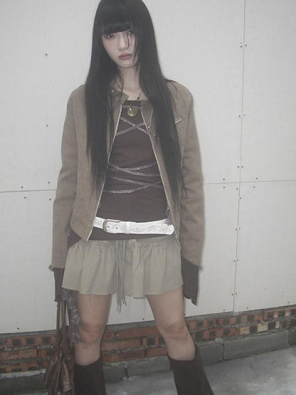 ang project Y2K Studded Metal Buckle Vintage Punk Belt