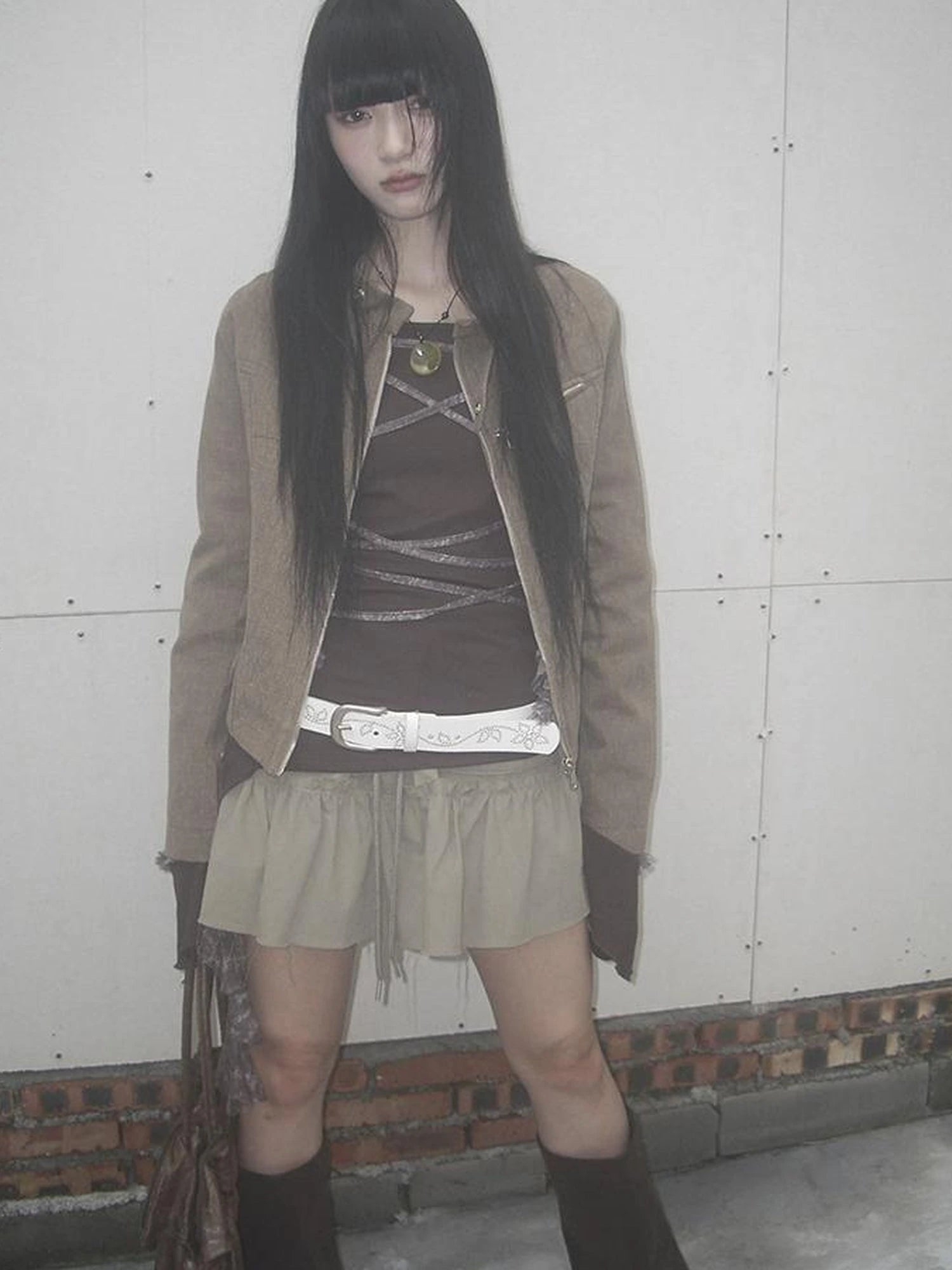 Y2K Studded Metal Buckle Vintage Punk Belt