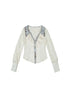 ARIADNAw Lace Trim Double Layer Neck Hollow Out Punk Romantic Vintage Blouse