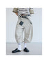 Peoplesense Loose Scimitar Cargo Pants Beige Polyester 3D Embroidery