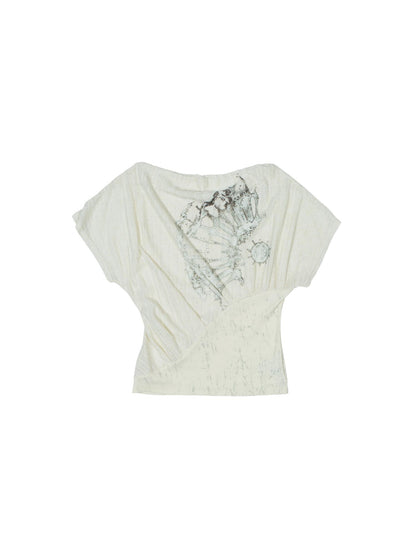 ARIADNAw Transparent Print Multi Wear T Shirt SS25 Lightweight Blend