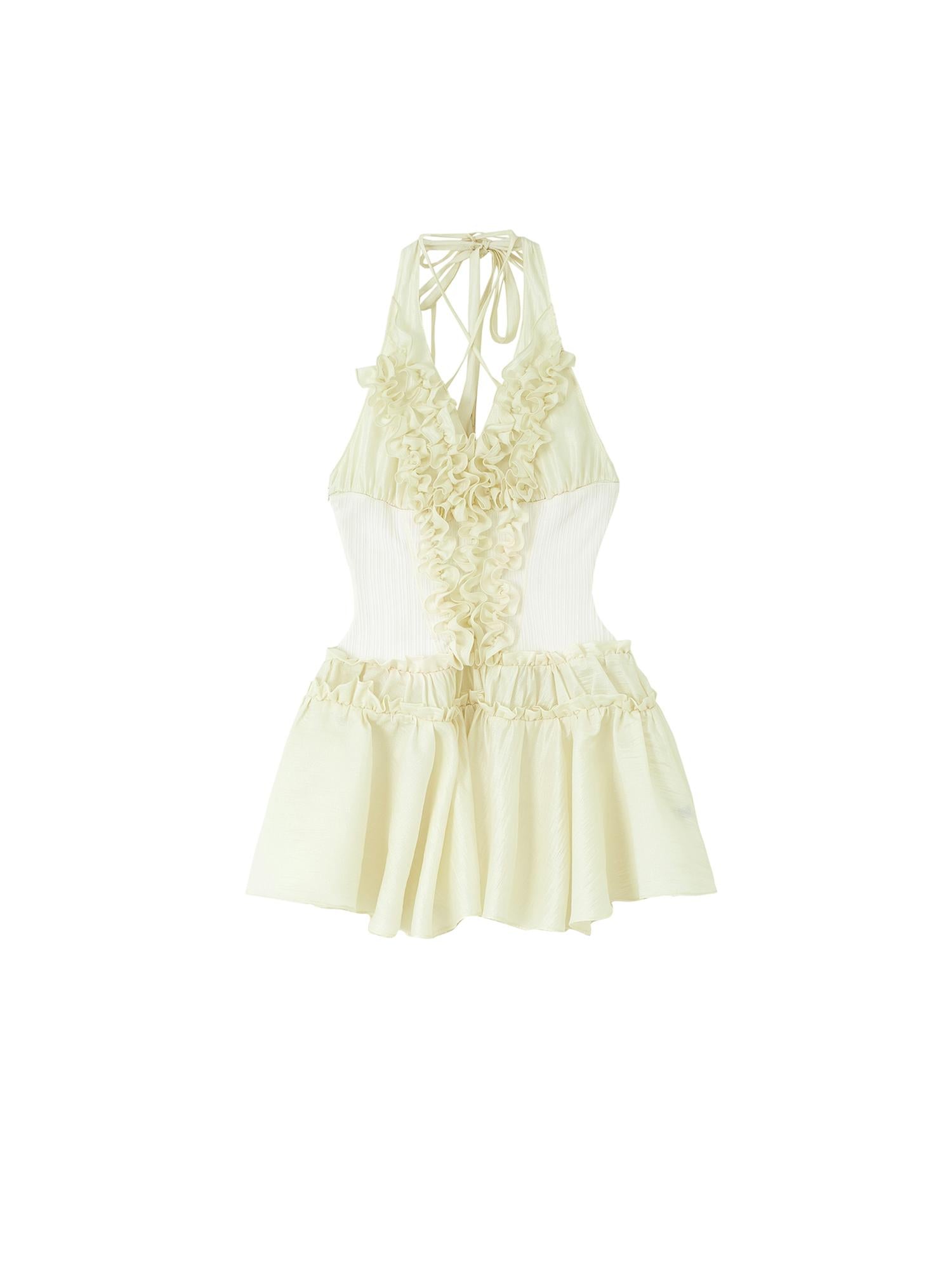 OfAkiva Romantic Ruffle Sleeve Convertible Dress 2 In 1 Dresses