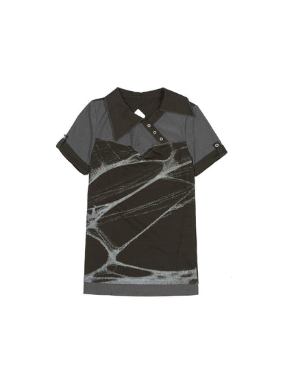 ARIADNAw Spiderweb Print Punk T Shirt Fearless Streetwear