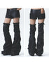 Distressed Asymmetrical Shorts With Detachable Leg Warmers And Belt