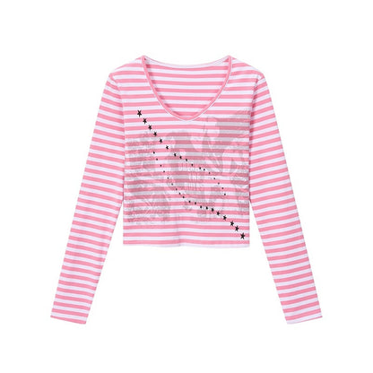 atrandom_Band_Print_Star_Contrast_Stripe_Women&