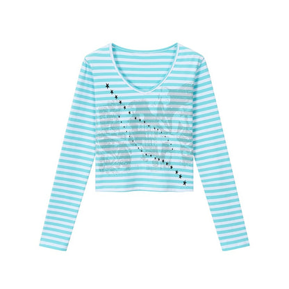 atrandom_Band_Print_Star_Contrast_Stripe_Women&