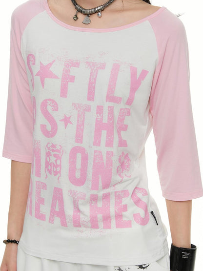 atrandom Beetle Colorblock Raglan Print Women&