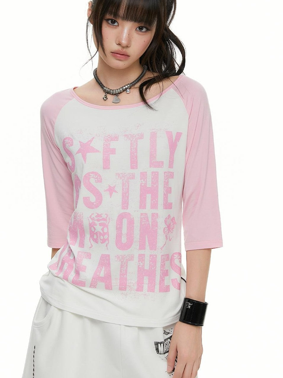 atrandom Beetle Colorblock Raglan Print Women&