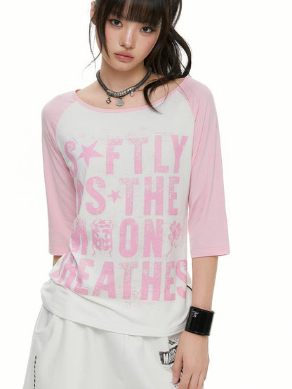 atrandom Beetle Colorblock Raglan Print Women&