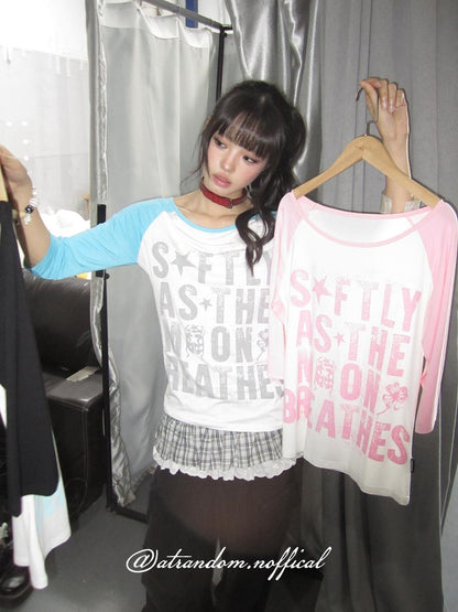 atrandom Beetle Colorblock Raglan Print Women&