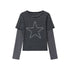 atrandom_Black_Grey_Striped_Star_Sequin_Hotfix_Faux_Layer_Women&