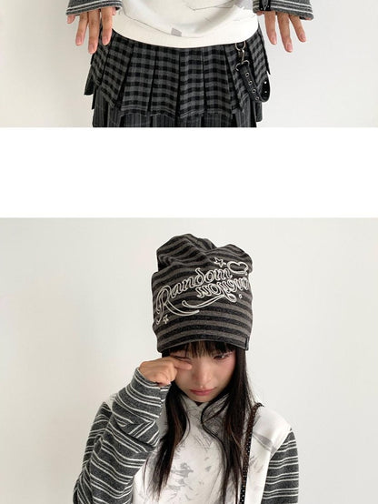 atrandom Black White Printed Striped Splice Fleece Women&