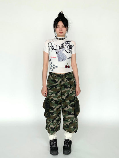 atrandom Candy Rabbit Ruched Stretch Print Women&
