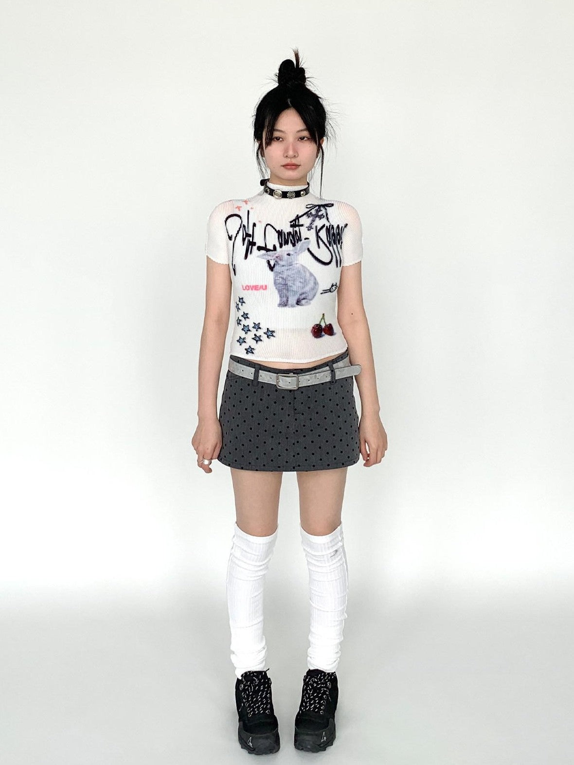 atrandom Candy Rabbit Ruched Stretch Print Women&