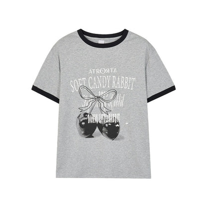 atrandom_Cherry_Print_Contrast_Edge_Crewneck_Bow_Women&