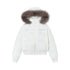 atrandom_Cropped_Fur_Collar_Detachable_Hood_Slim_Fit_Women&