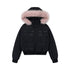 atrandom_Cropped_Fur_Collar_Detachable_Hood_Slim_Fit_Women&
