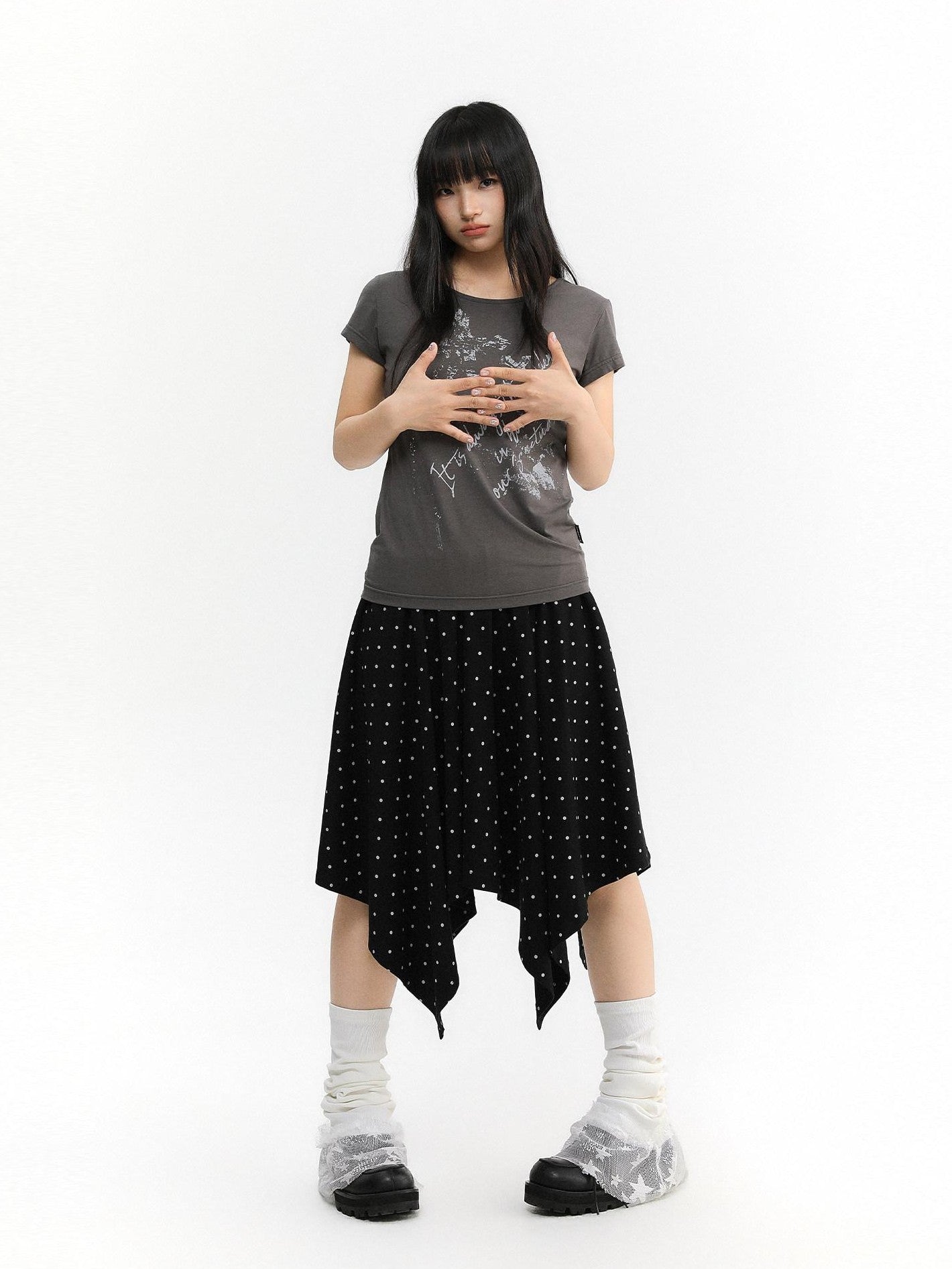 atrandom Cross Letter Print Slim Fit Women&