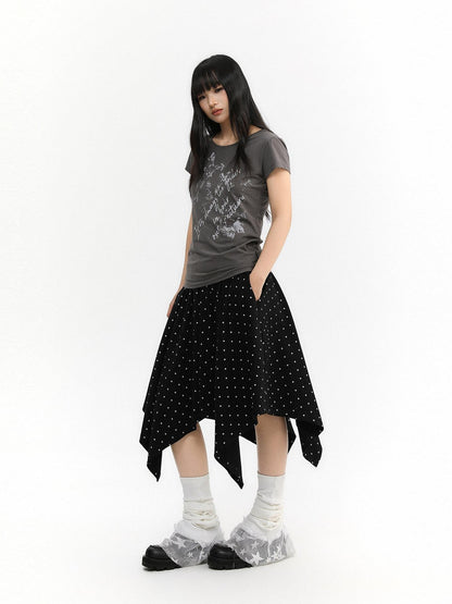 atrandom Cross Letter Print Slim Fit Women&