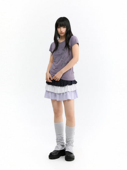atrandom Cross Letter Print Slim Fit Women&