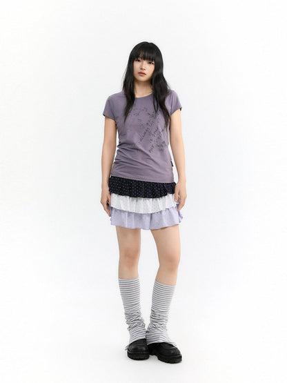 atrandom Cross Letter Print Slim Fit Women&