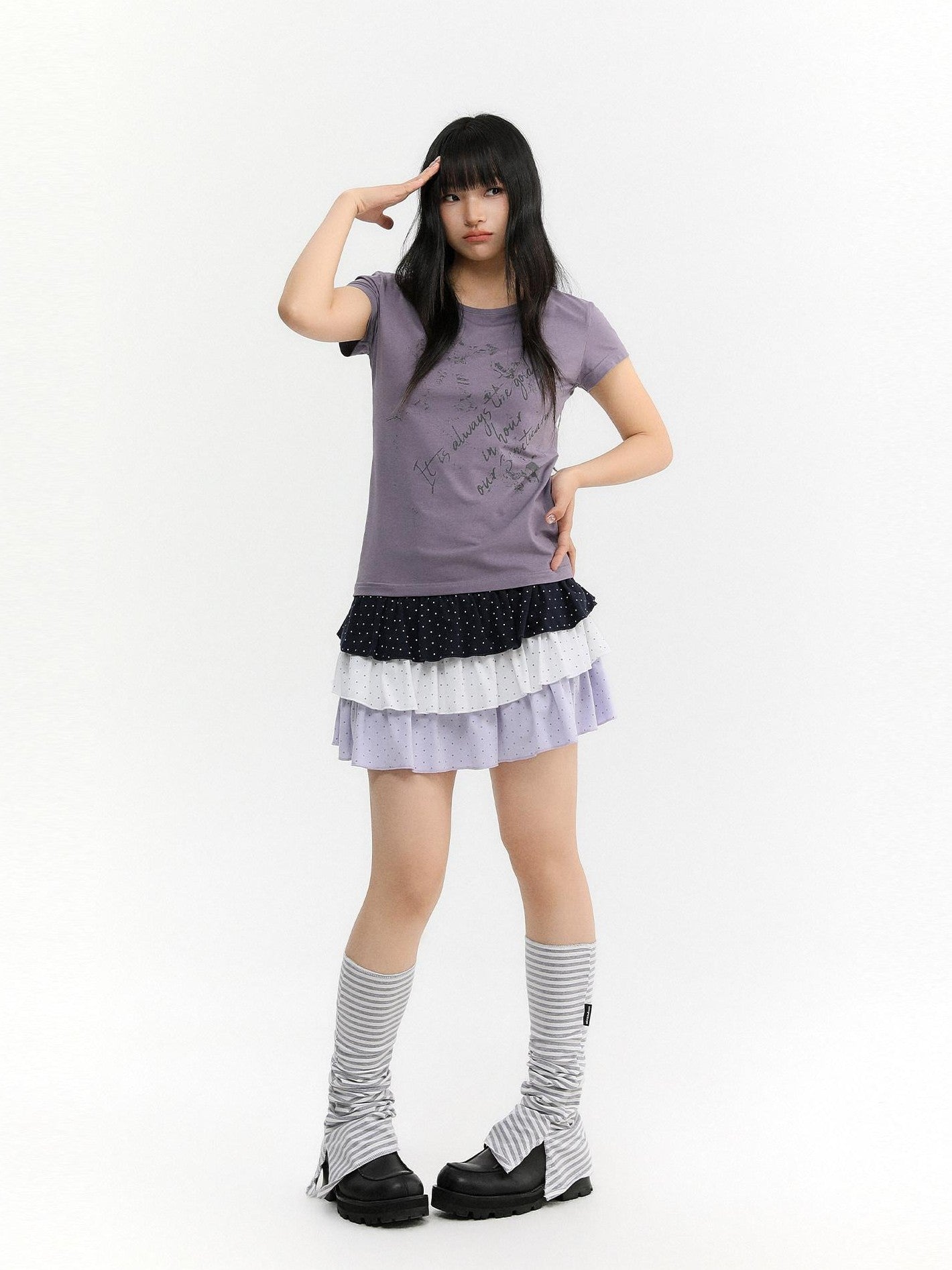 atrandom Cross Letter Print Slim Fit Women&