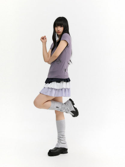 atrandom Cross Letter Print Slim Fit Women&