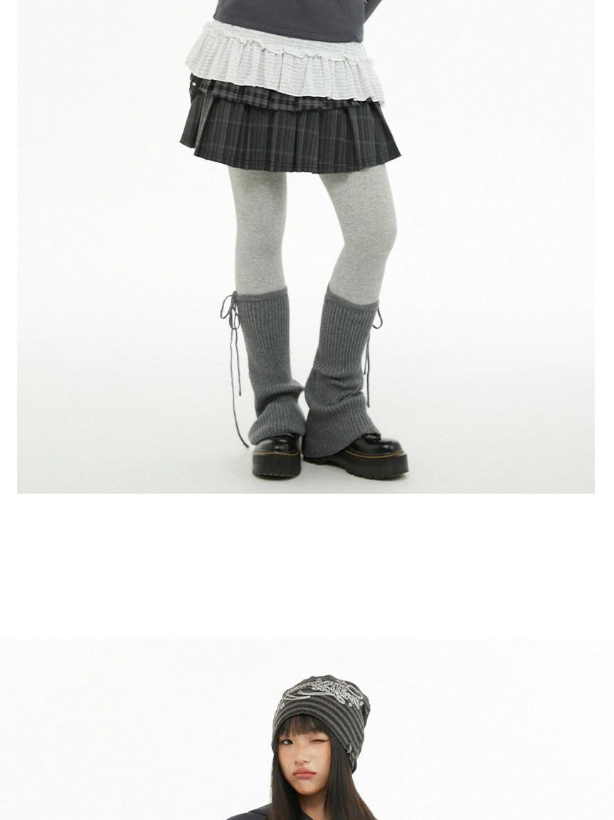 atrandom Dark Gray Air Layer Letter Print Drawstring Hooded Women&