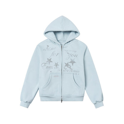 atrandom_Embroidered_Print_Two_Way_Zip_Hooded_Women&
