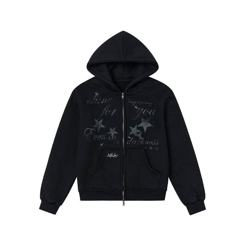atrandom_Embroidered_Print_Two_Way_Zip_Hooded_Women&