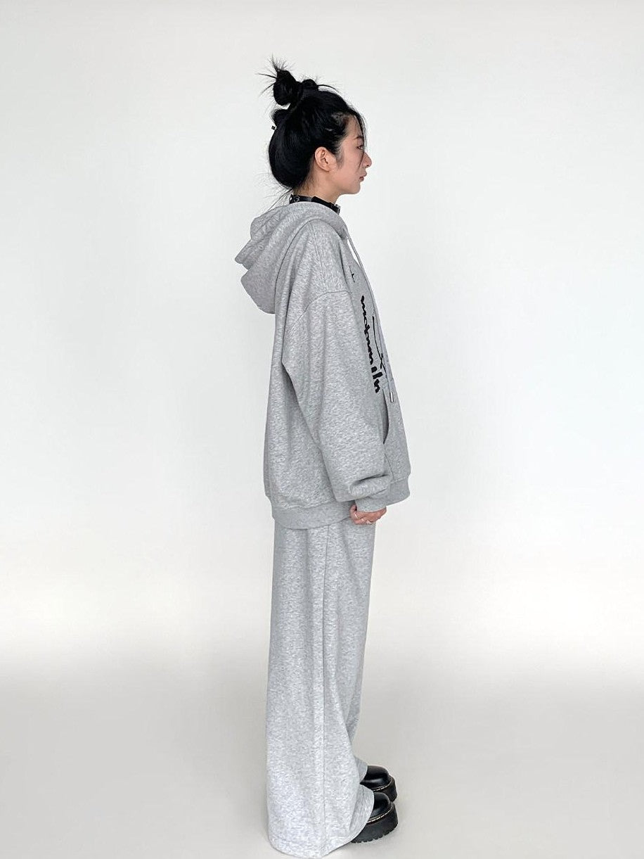 atrandom Gray Drawstring Elastic Waist Terry Women&