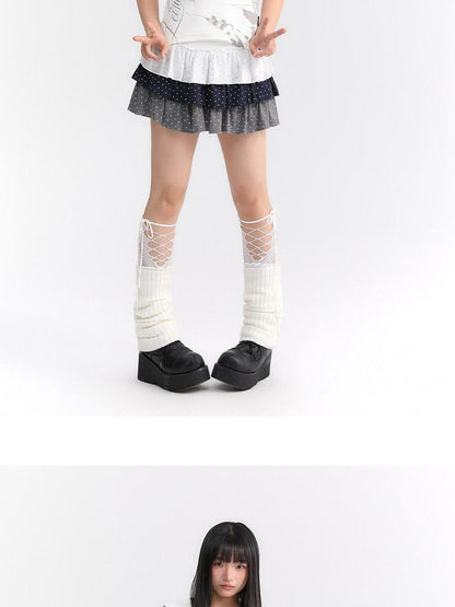 atrandom Hand Drawn Polka Dot Print Patchwork Women&