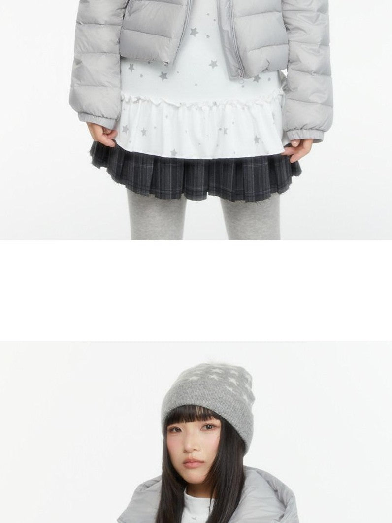 atrandom Hooded Windproof Drawcord Waist White Duck Down Women&
