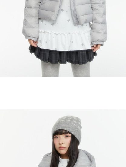 atrandom Hooded Windproof Drawcord Waist White Duck Down Women&