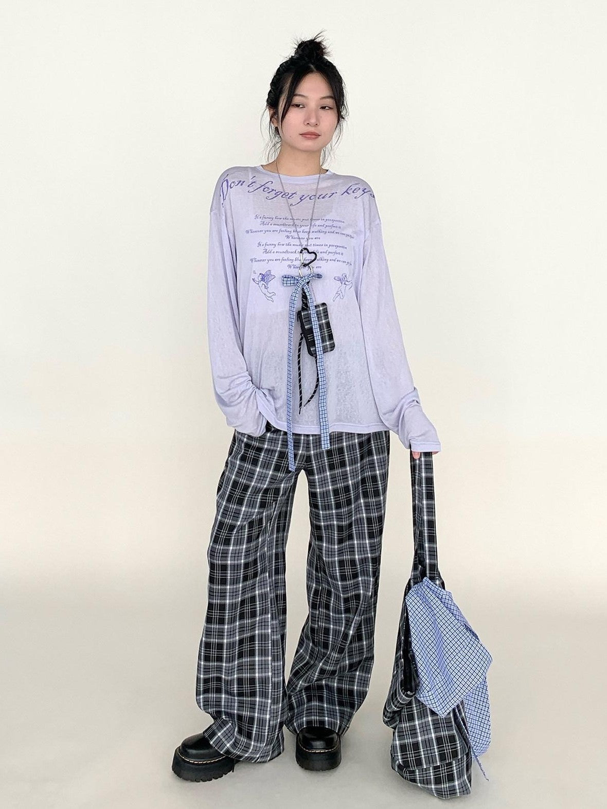 atrandom Little Angel Print Sheer Loose Women&