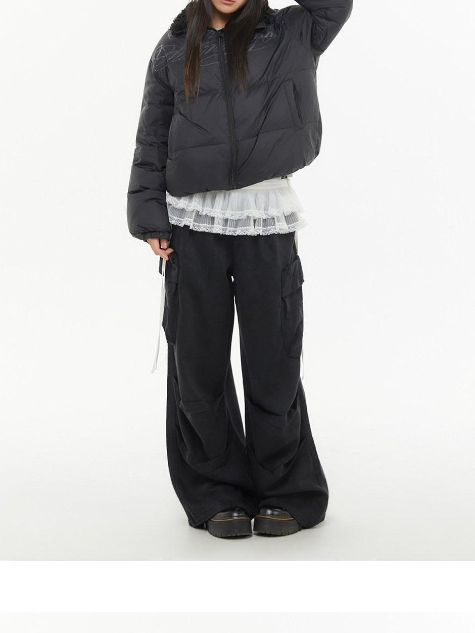 atrandom Pleated Multi Pocket Washed Cargo Women&