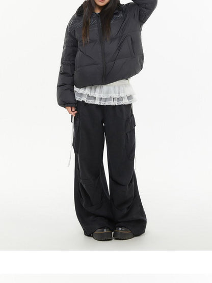 atrandom Pleated Multi Pocket Washed Cargo Women&