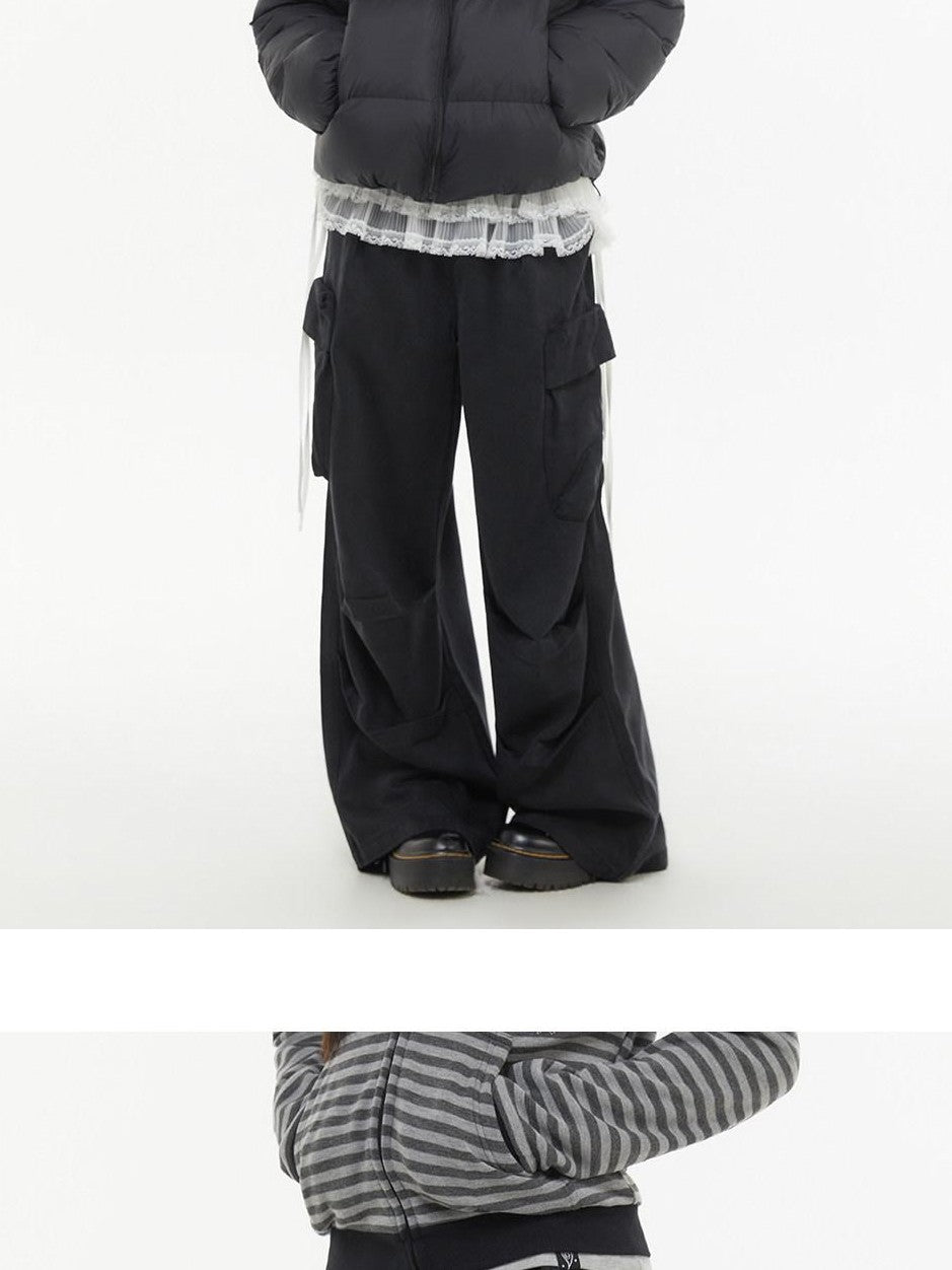 atrandom Pleated Multi Pocket Washed Cargo Women&